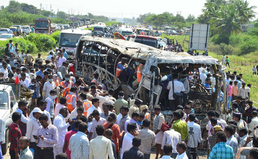 Maheboobnagar bus accident